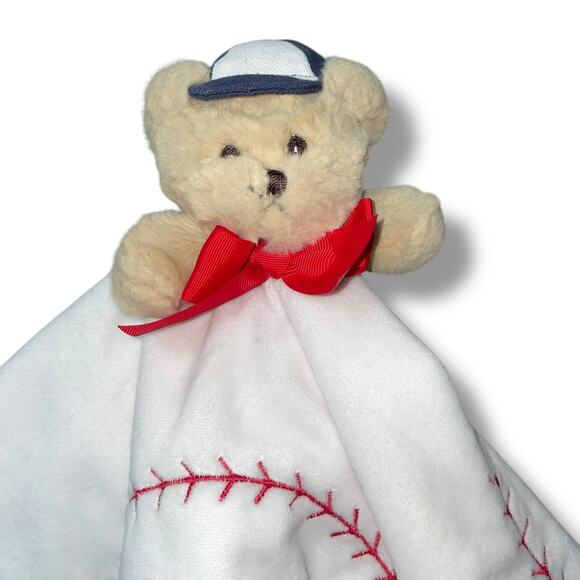 Bearington 18" Baby Lovey Lil Slugger Baseball Bear Snuggler Security Blanket - Picture 3 of 12